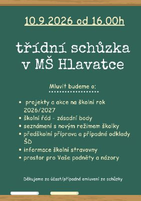 Tř&iacute;dn&iacute; schůzka M&Scaron; Hlavatce